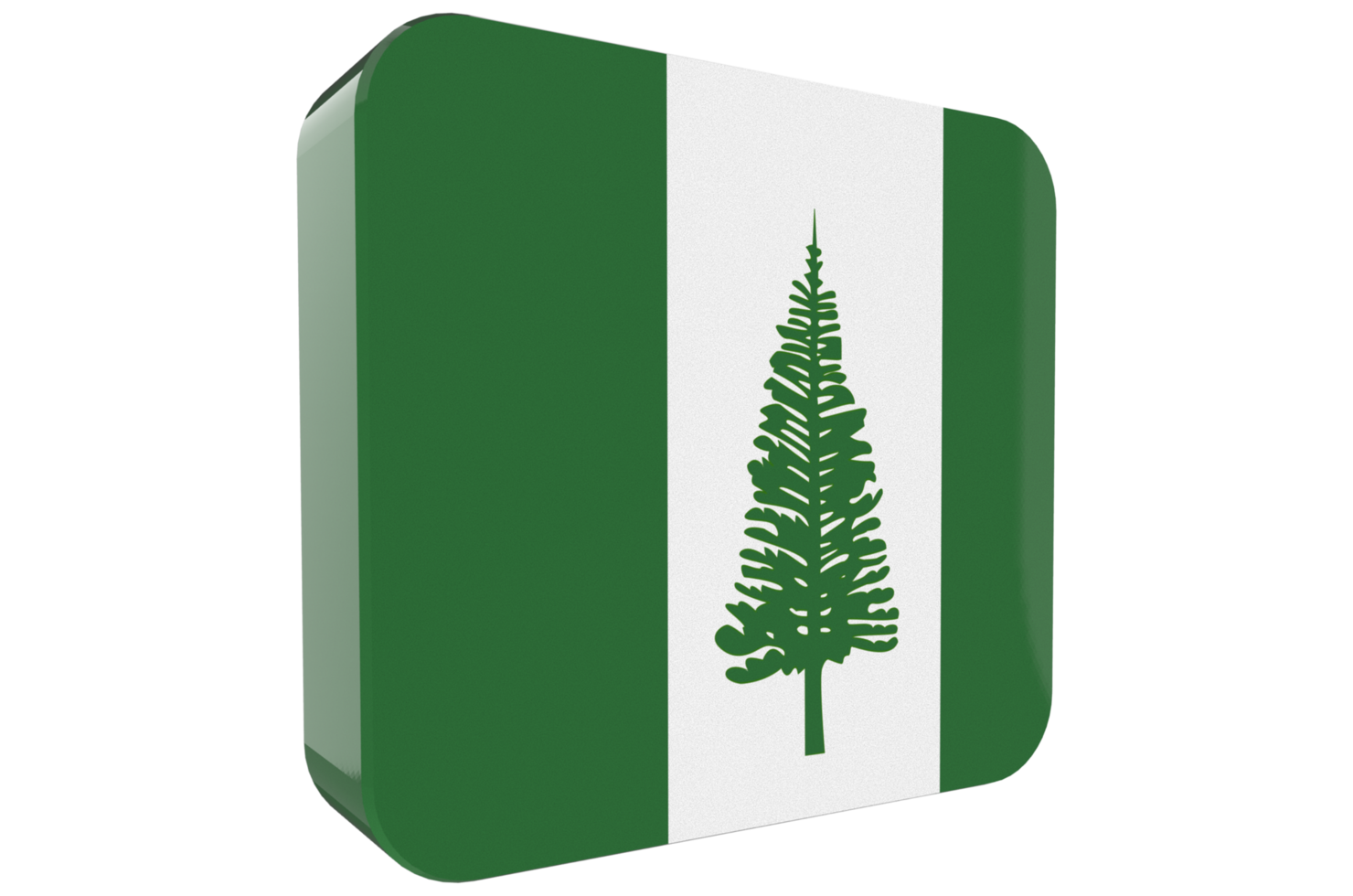 Norfolk Island Flag 3d icon on transparent Background png