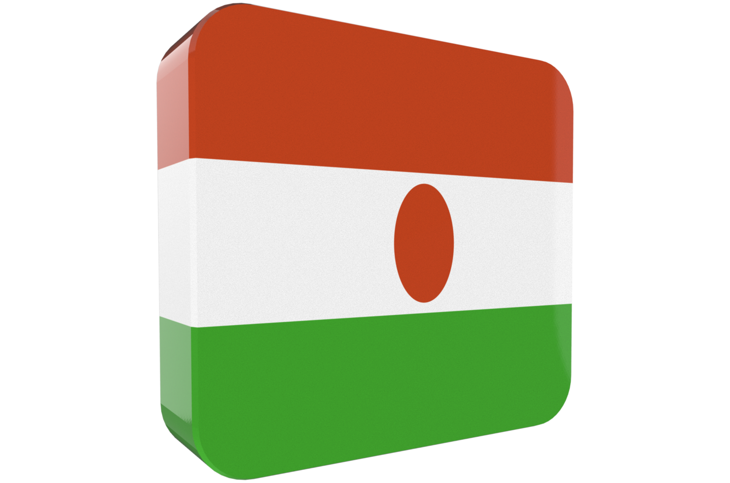 Niger Flag 3d icon on transparent Background png