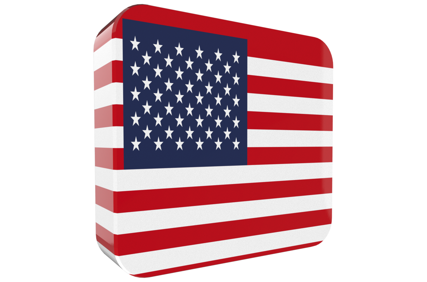 icono 3d de la bandera de estados unidos sobre fondo transparente png