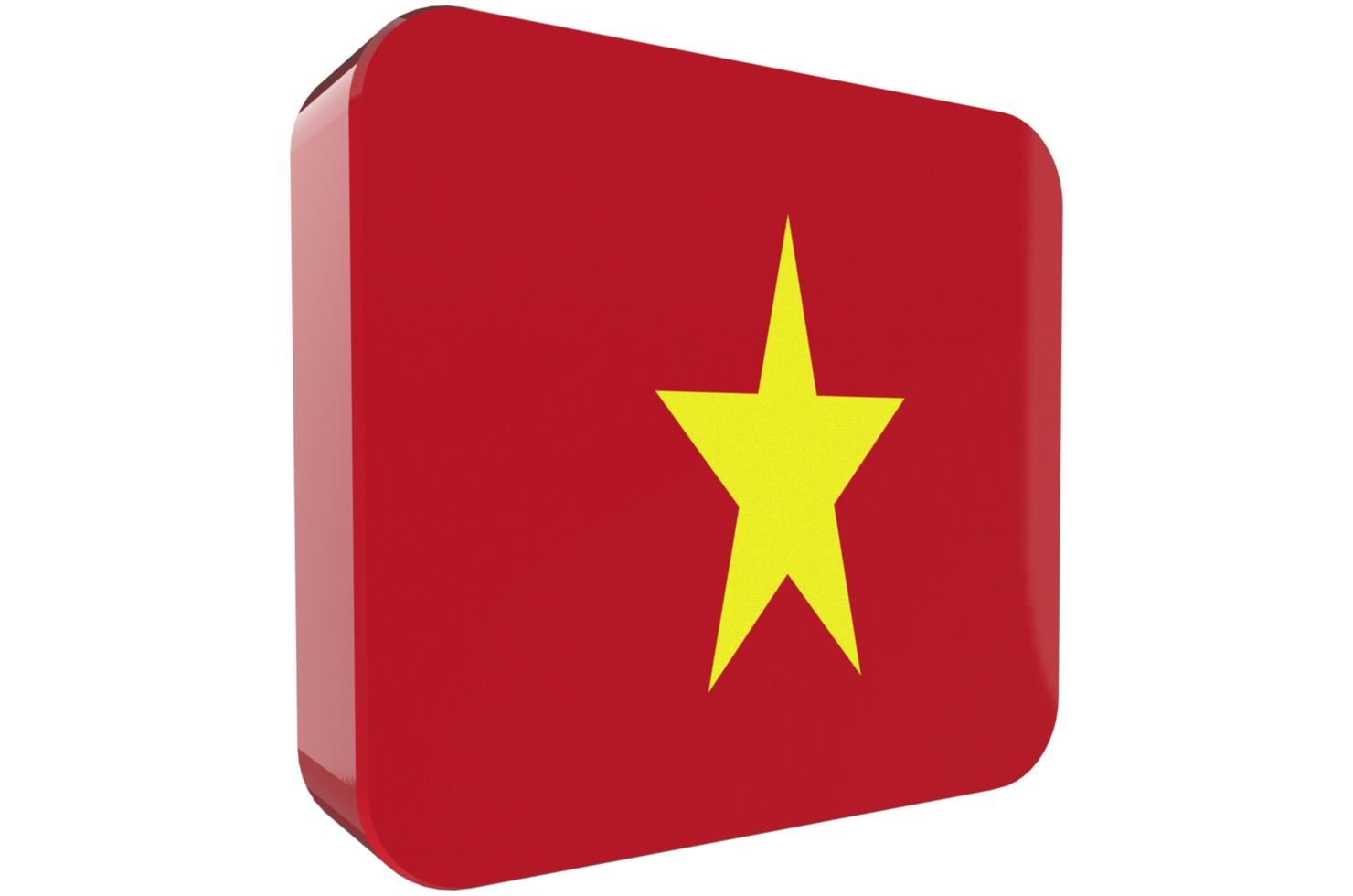 Vietnam Flag 3d icon on transparent Background png