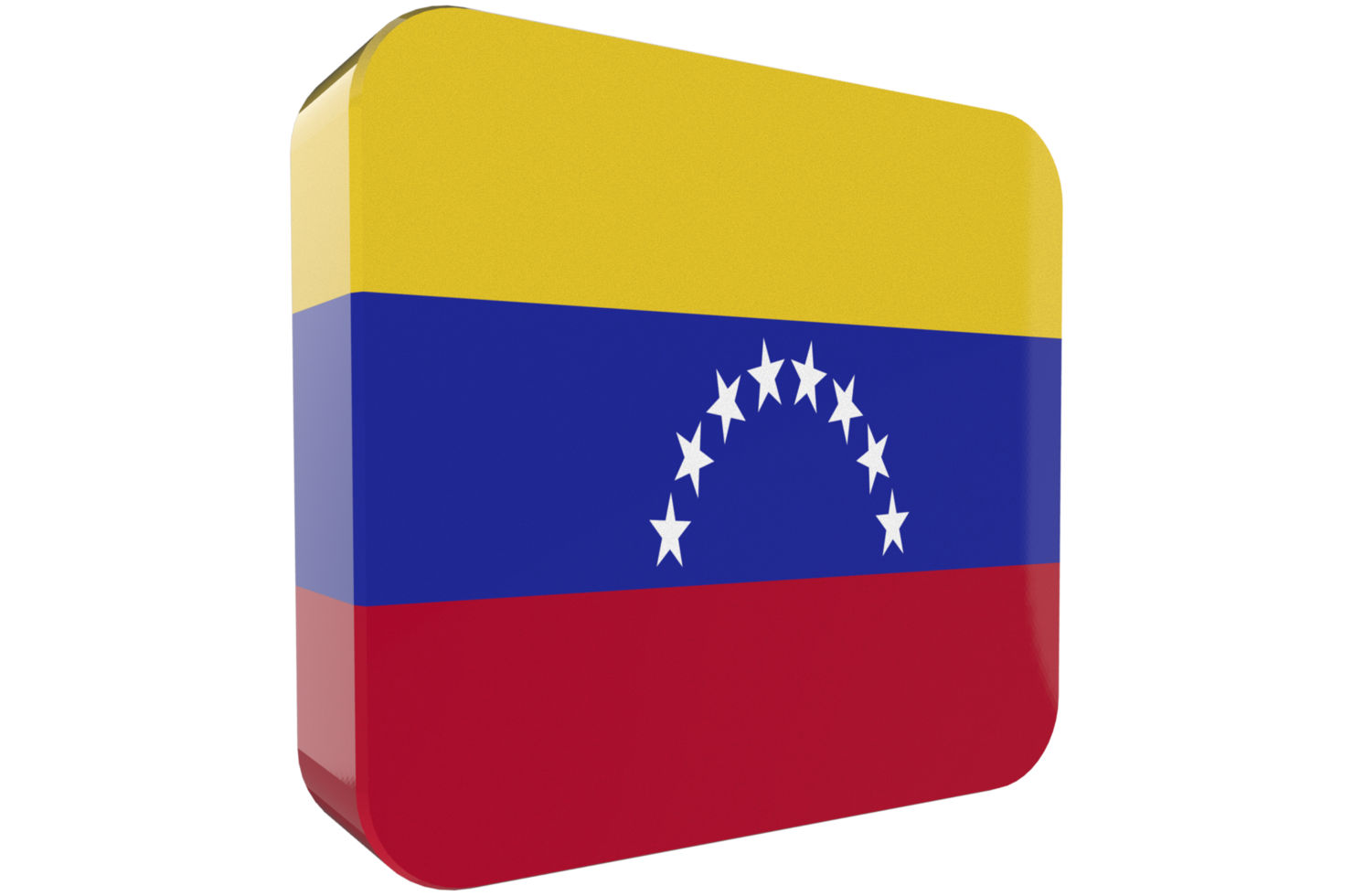 Venezuela Flag 3d icon on transparent Background png