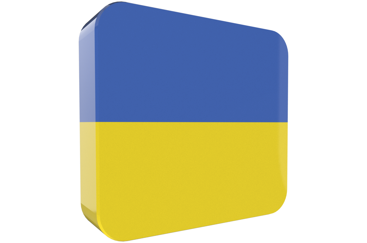 Ukraine Flag 3d icon on transparent Background png