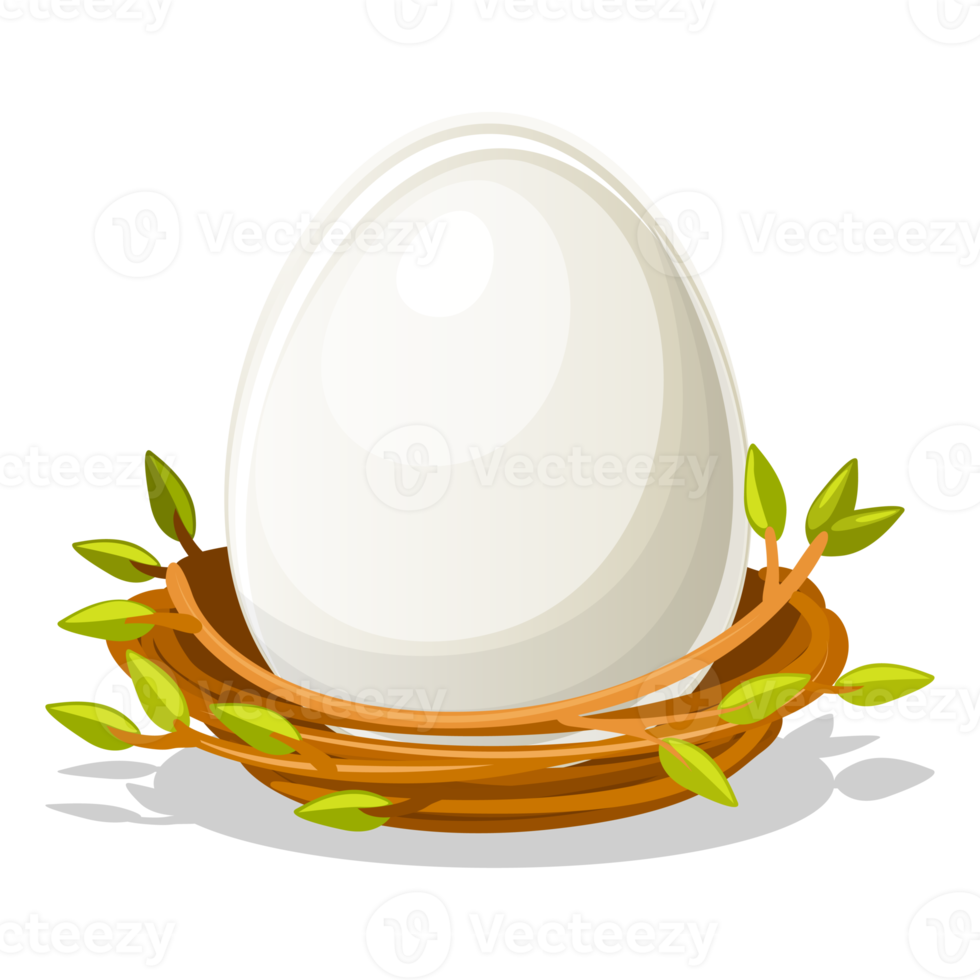 geïsoleerd ei in vogelstand nest van twijgen png