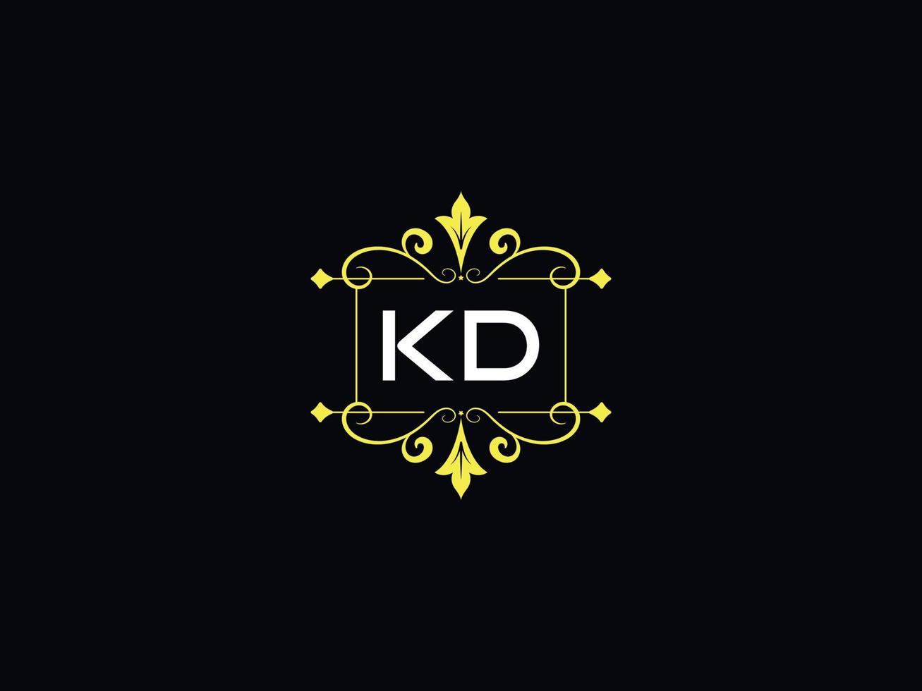 elegante logotipo de lujo kd, tipografía diseño de letra del logotipo kd vector