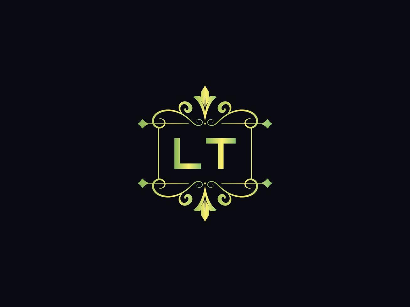 Simple Lt Logo Vector, initial Lt Luxury Logo vector