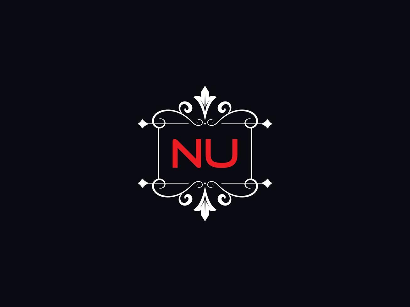 Minimalist Nu Logo Image, Creative Nu Luxury Letter Logo Vector