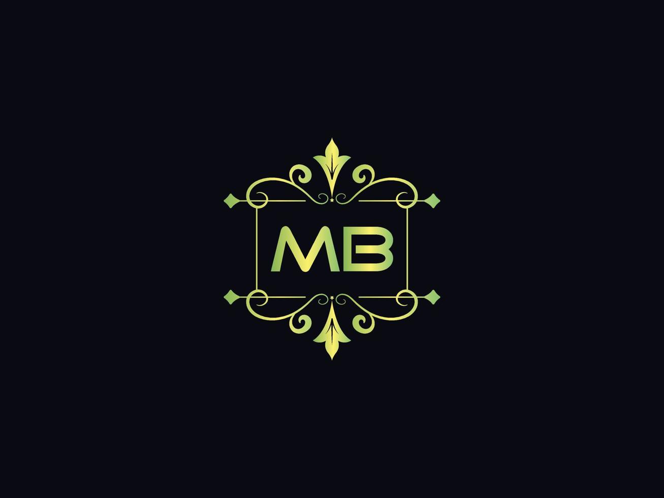 Monogram Mb Luxury Logo, Abstract Mb Letter Logo Template Vector