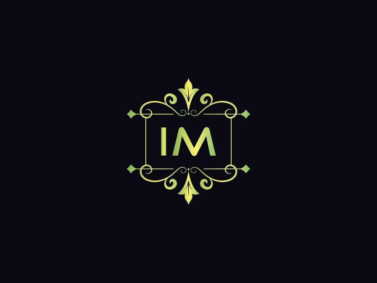 Abstract Im Logo Icon, Minimal Im Luxury Logo Letter Vector
