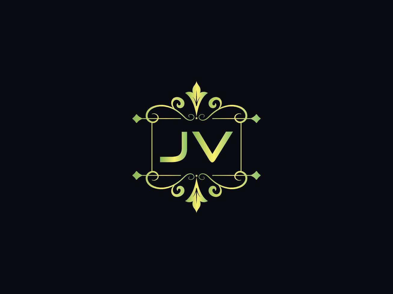 Modern Jv Logo Icon, Alphabet Jv Luxury Letter Design vector