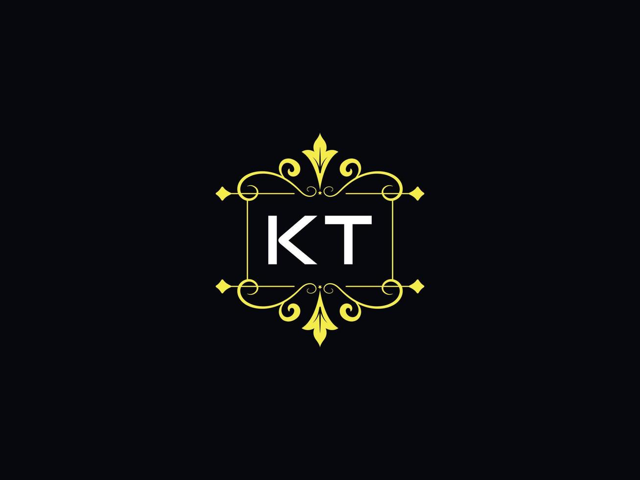 Stylish Kt Luxury Logo, Typography Kt Logo Letter Design vector