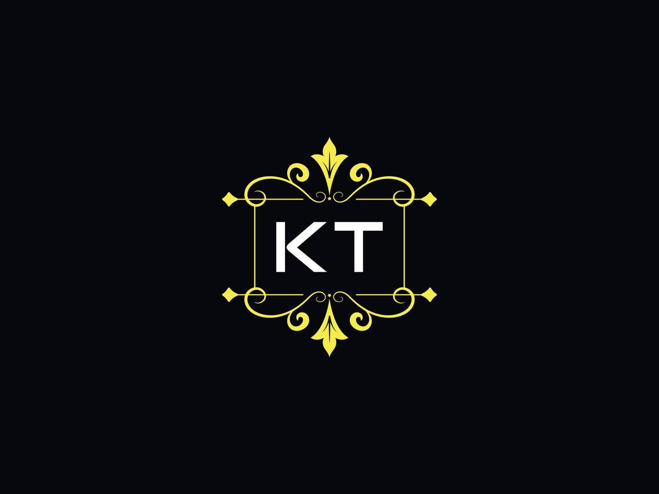 elegante logotipo de lujo kt, tipografía diseño de letra del logotipo kt vector