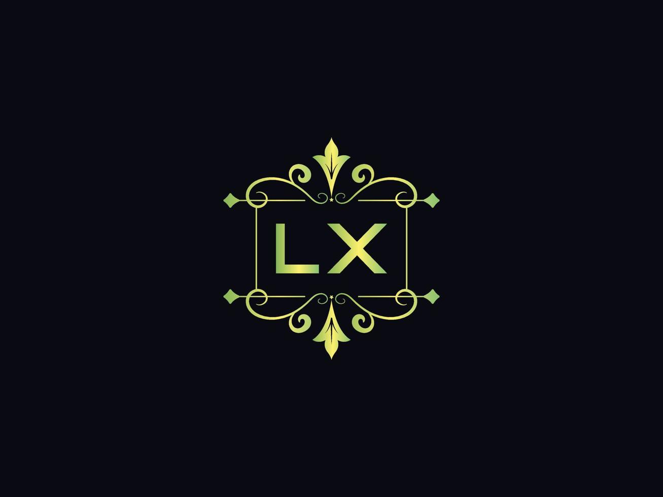 Simple Lx Logo Vector, initial Lx Luxury Logo vector