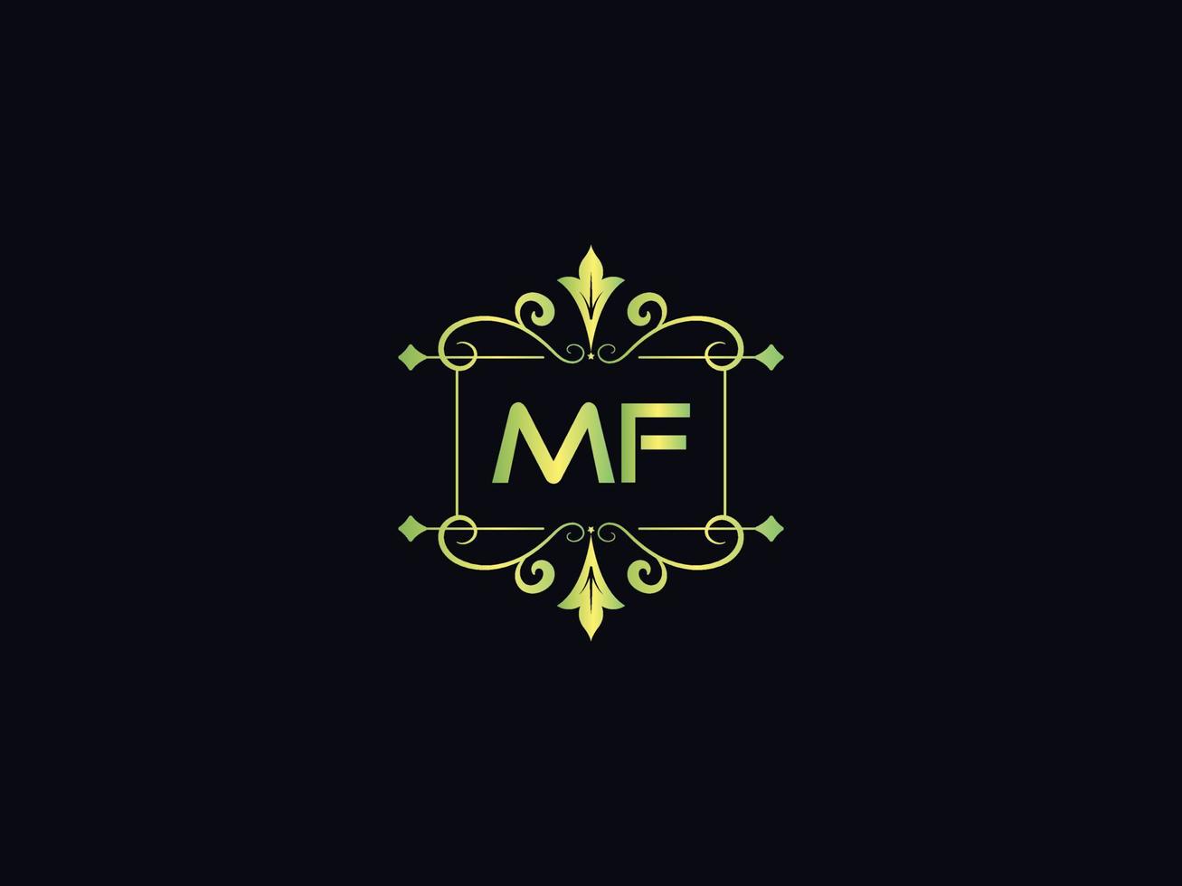 Monogram Mf Luxury Logo, Abstract Mf Letter Logo Template Vector