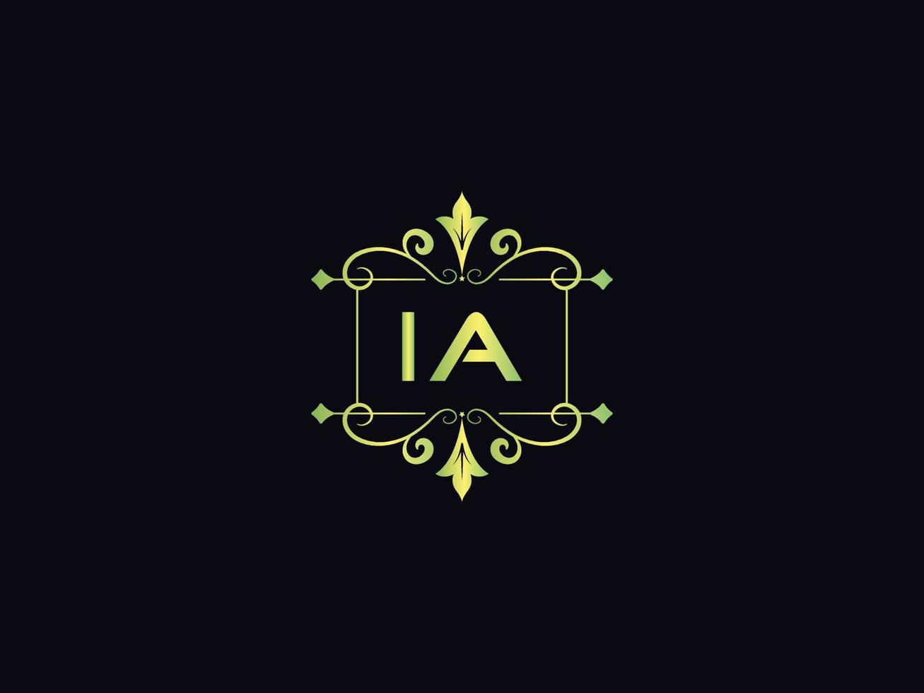 Abstract Ia Logo Icon, Minimal Ia Luxury Logo Letter Vector