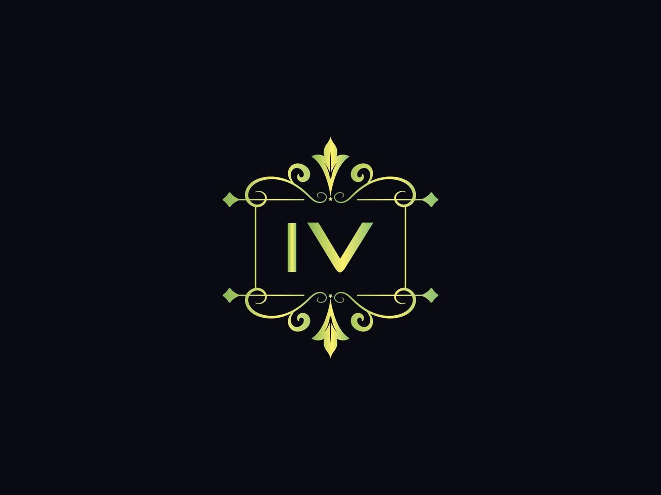 Abstract Iv Logo Icon, Minimal Iv Luxury Logo Letter Vector