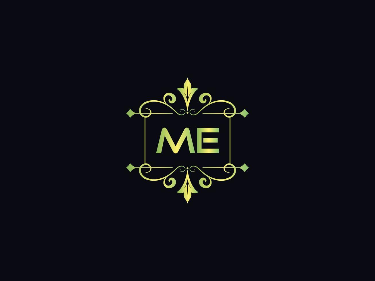 Monogram Me Luxury Logo, Abstract Me Letter Logo Template Vector