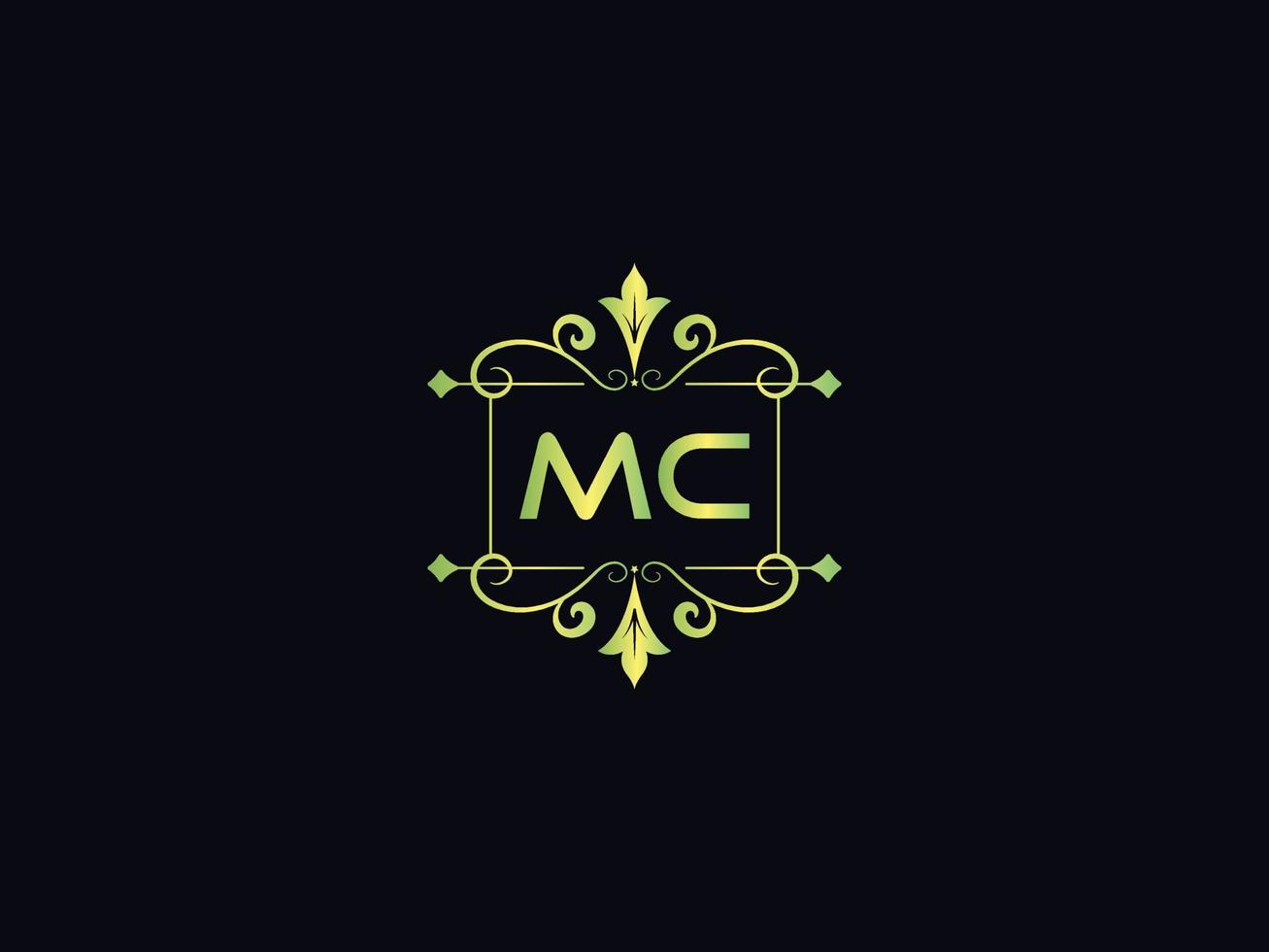 Monogram Mc Luxury Logo, Abstract MC Letter Logo Template Vector