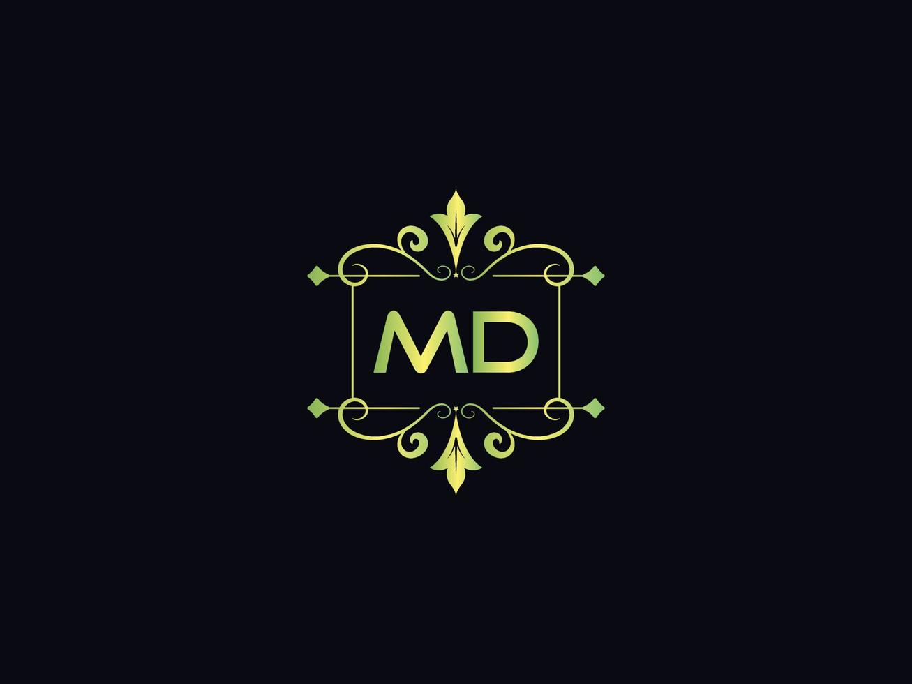 Monogram Md Luxury Logo, Abstract Md Letter Logo Template Vector