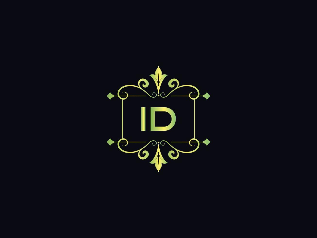 Abstract Id Logo Icon, Minimal Id Luxury Logo Letter Vector