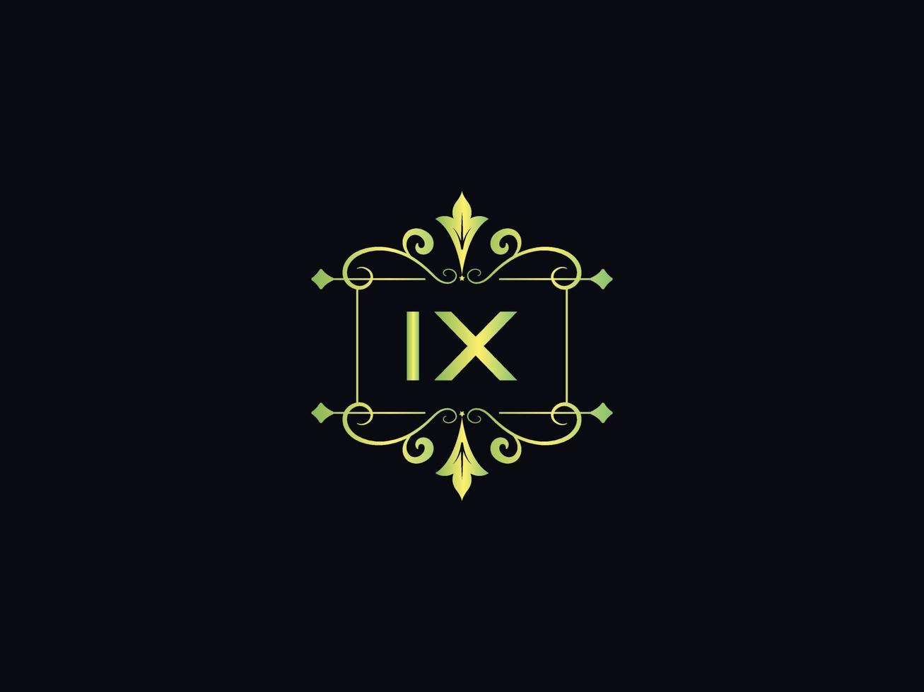 Abstract Ix Logo Icon, Minimal Ix Luxury Logo Letter Vector
