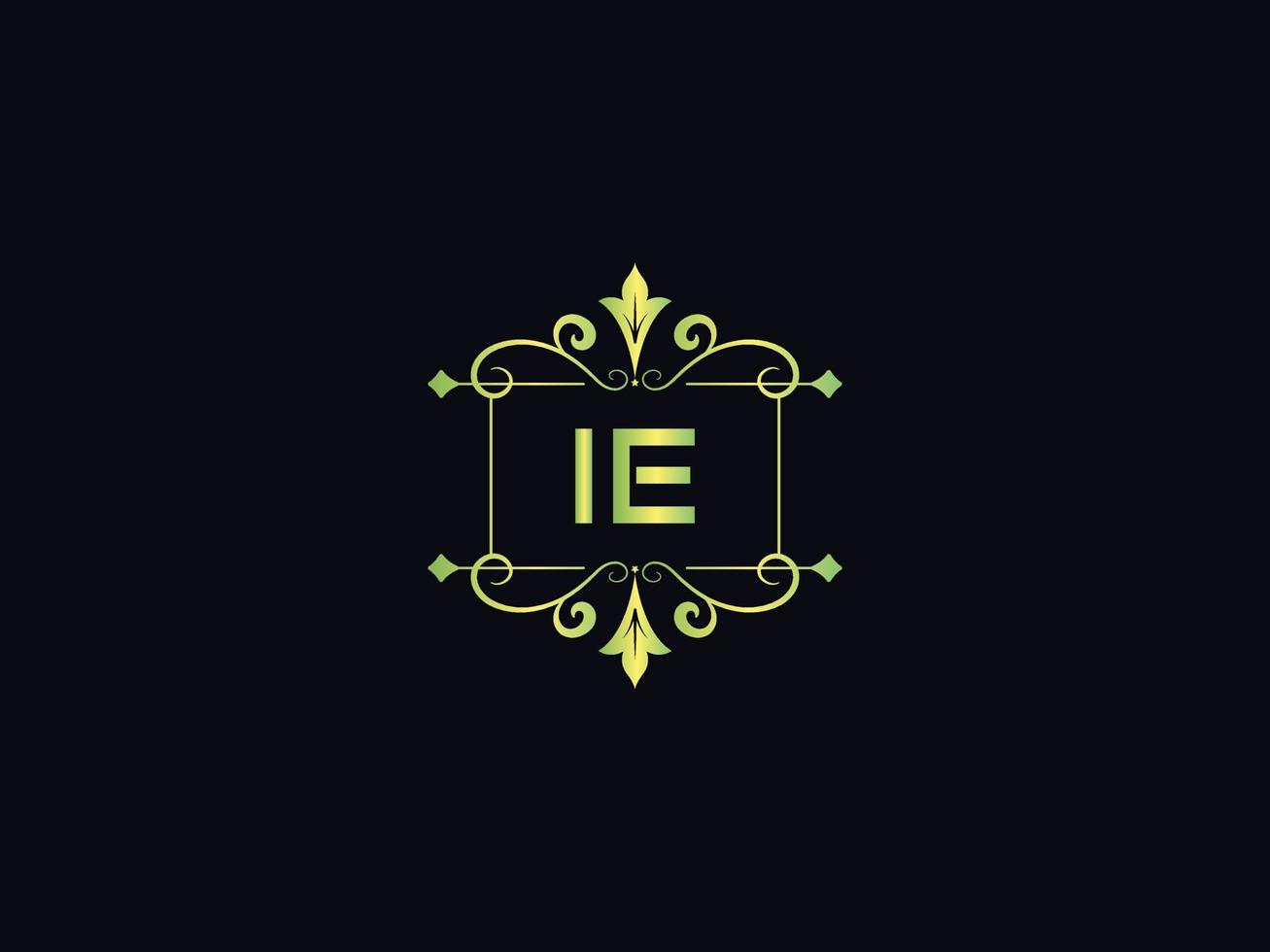 Abstract Ie Logo Icon, Minimal Ie Luxury Logo Letter Vector