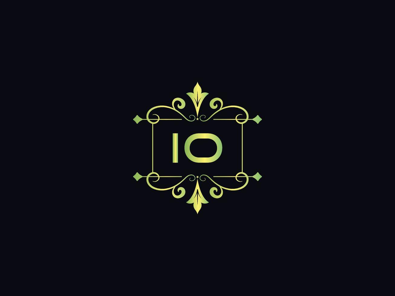 Abstract Io Logo Icon, Minimal Io Luxury Logo Letter Vector