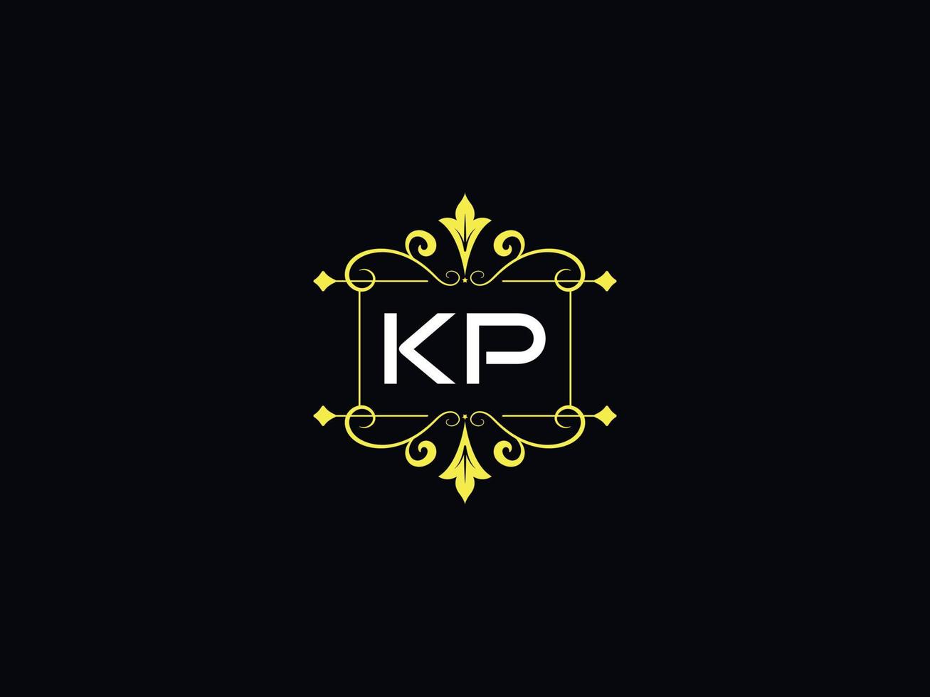 Stylish Kp Luxury Logo, Typography Kp Logo Letter Design vector
