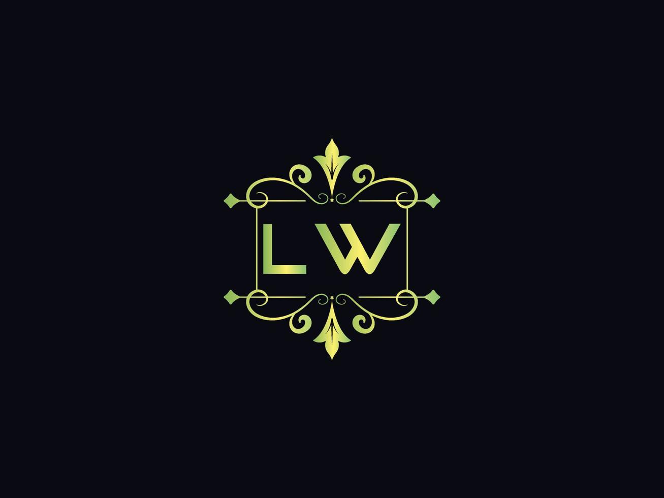 Simple Lw Logo Vector, initial Lw Luxury Logo vector