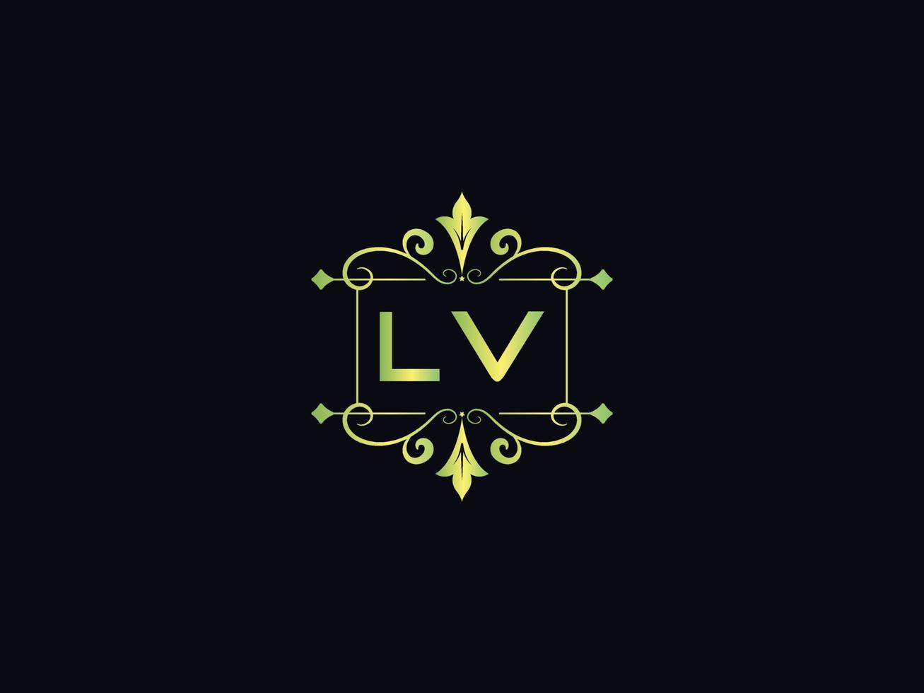 Simple Lv Logo Vector, initial Lv Luxury Logo vector