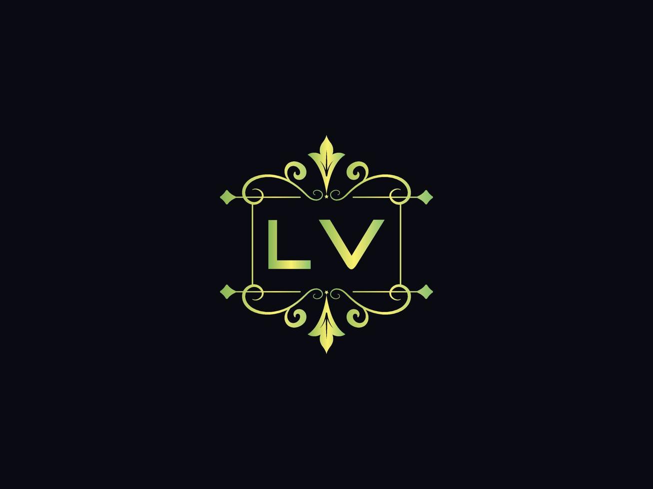 vector de logotipo lv simple, logotipo de lujo lv inicial