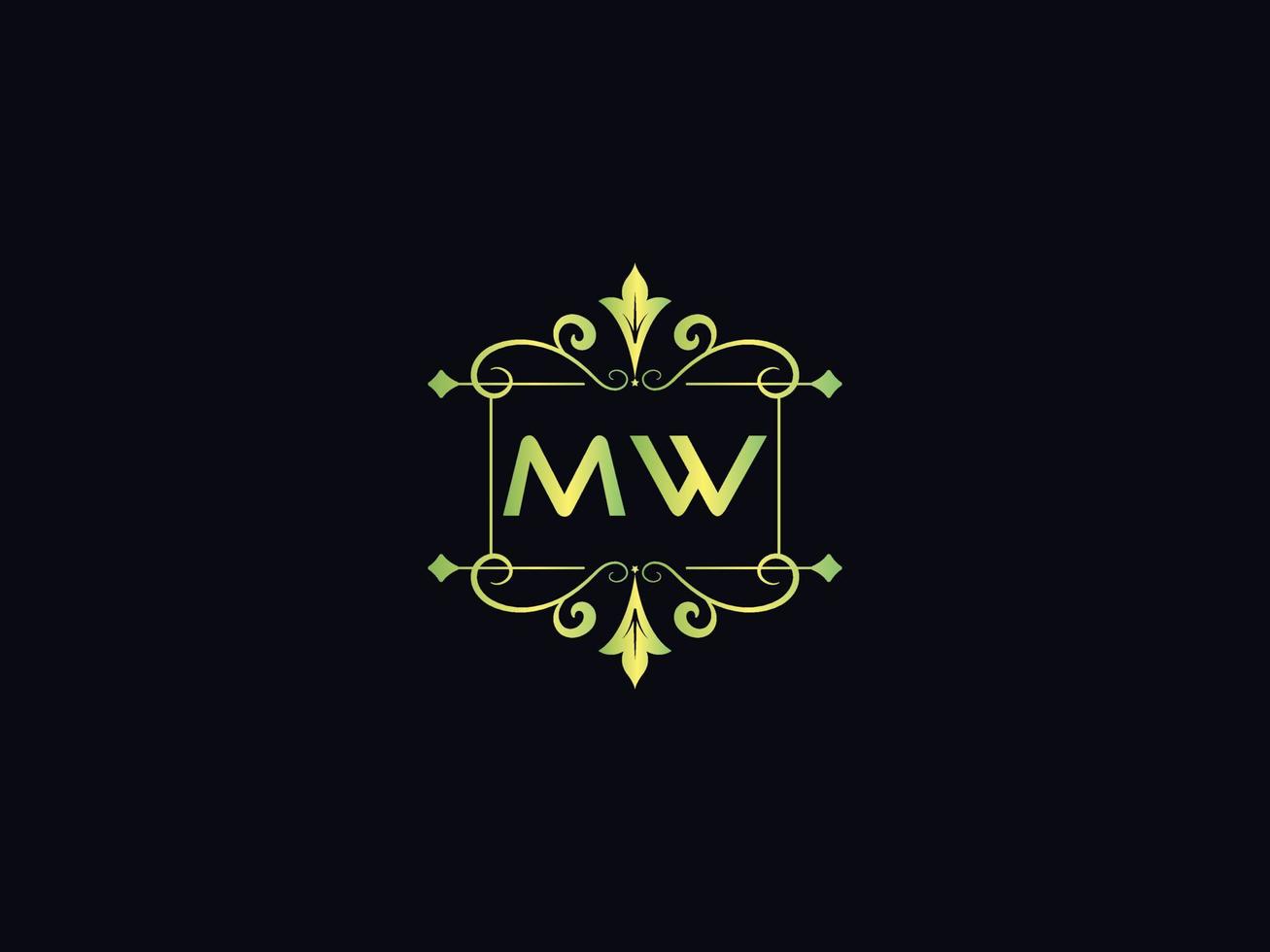Monogram Mw Luxury Logo, Abstract MW Letter Logo Template Vector