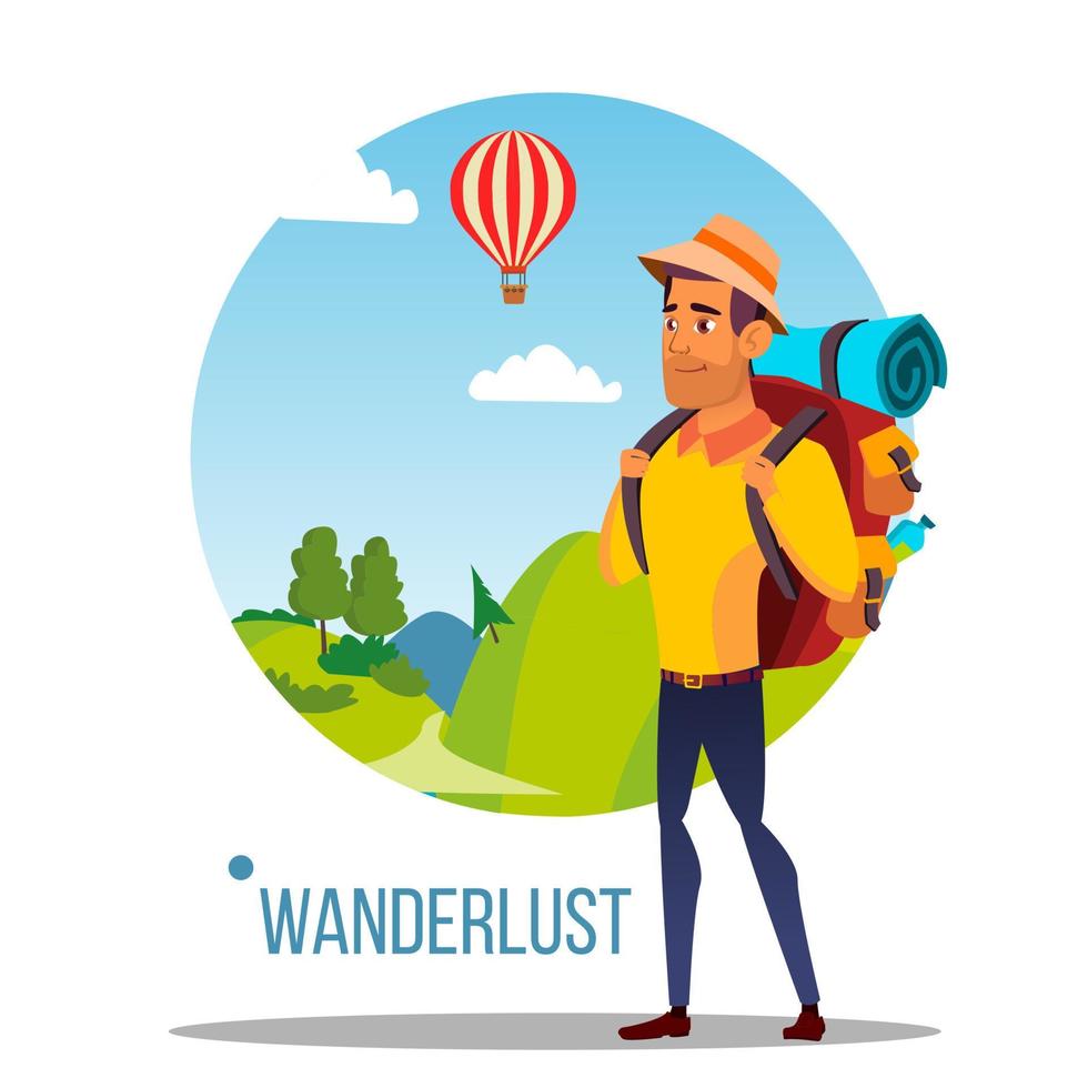 Wanderlust Vector. Adventure Wanderlust Concept. Travel Design. Wild Nature. Illustration vector