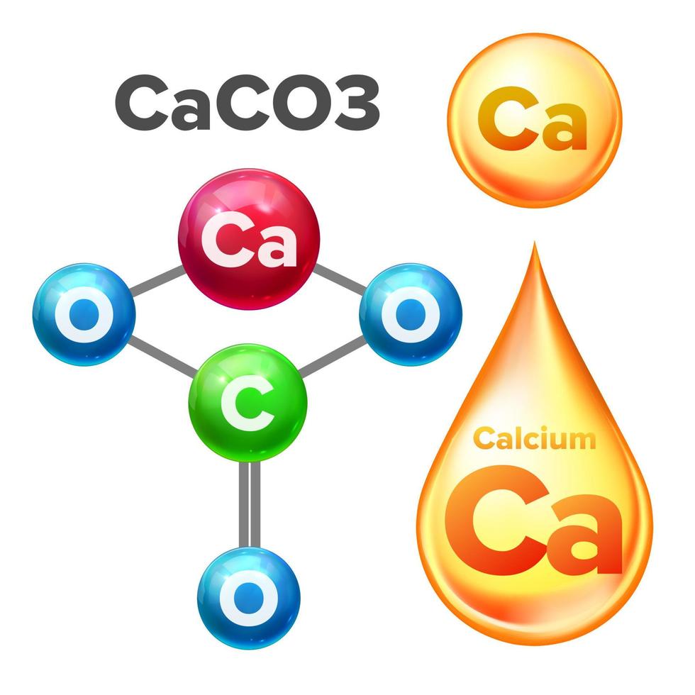 estructura molecular carbonato de calcio caco3 vector