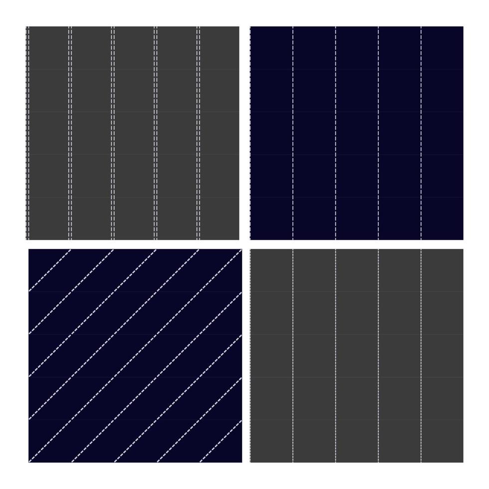 Pinstripe Collection Seamless Pattern Set Vector