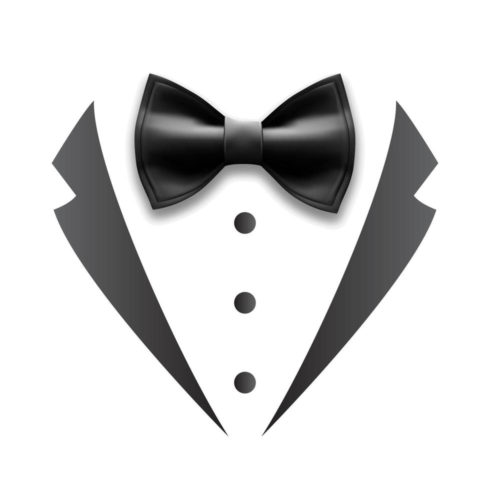 Black Details Of Man Wedding Suit Tuxedo Vector