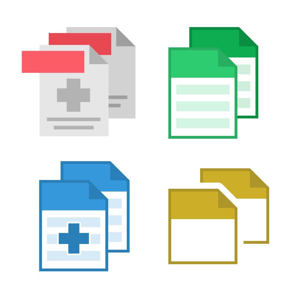 Collection Blank File Document Icon Set Vector