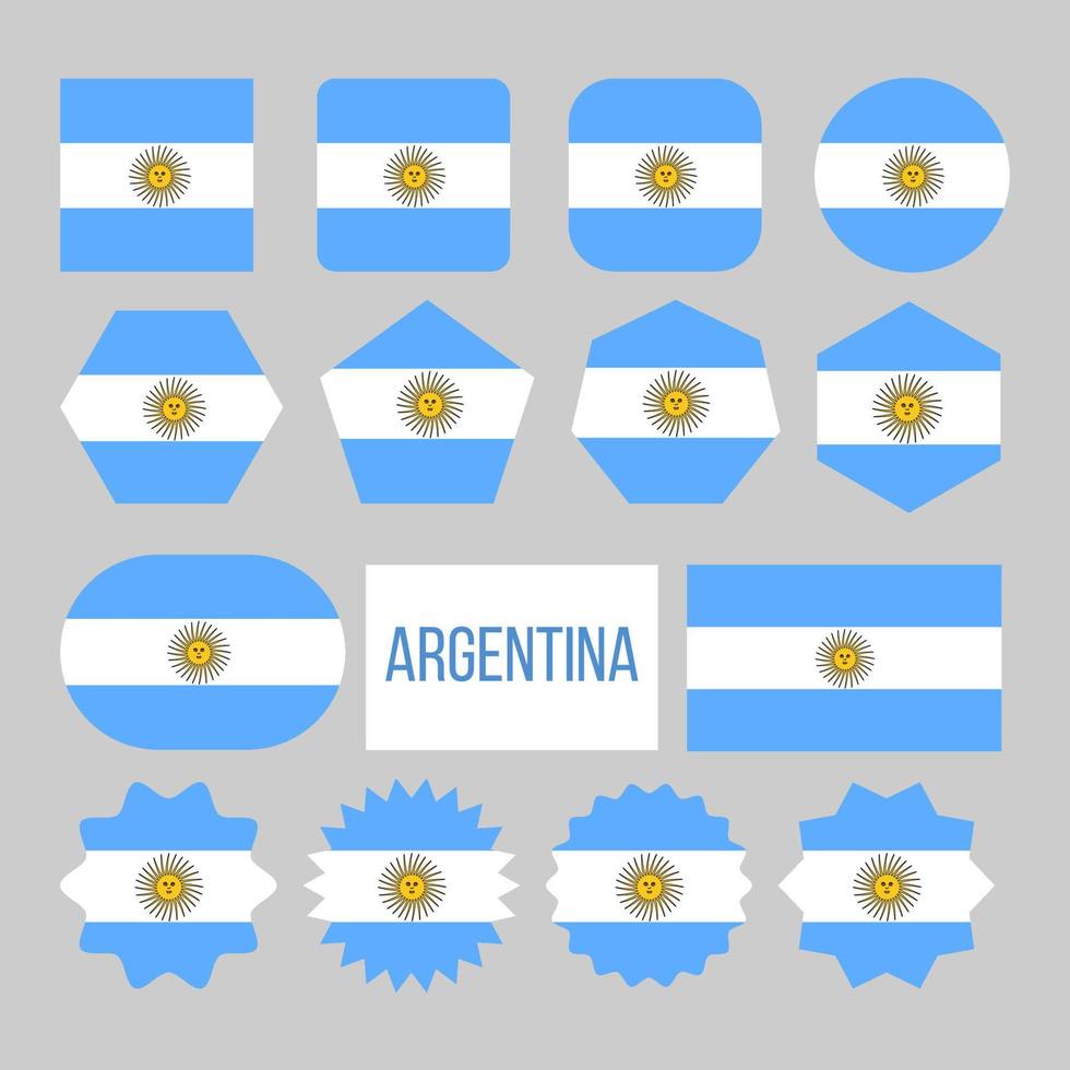Argentina Flag Collection Figure Icons Set Vector