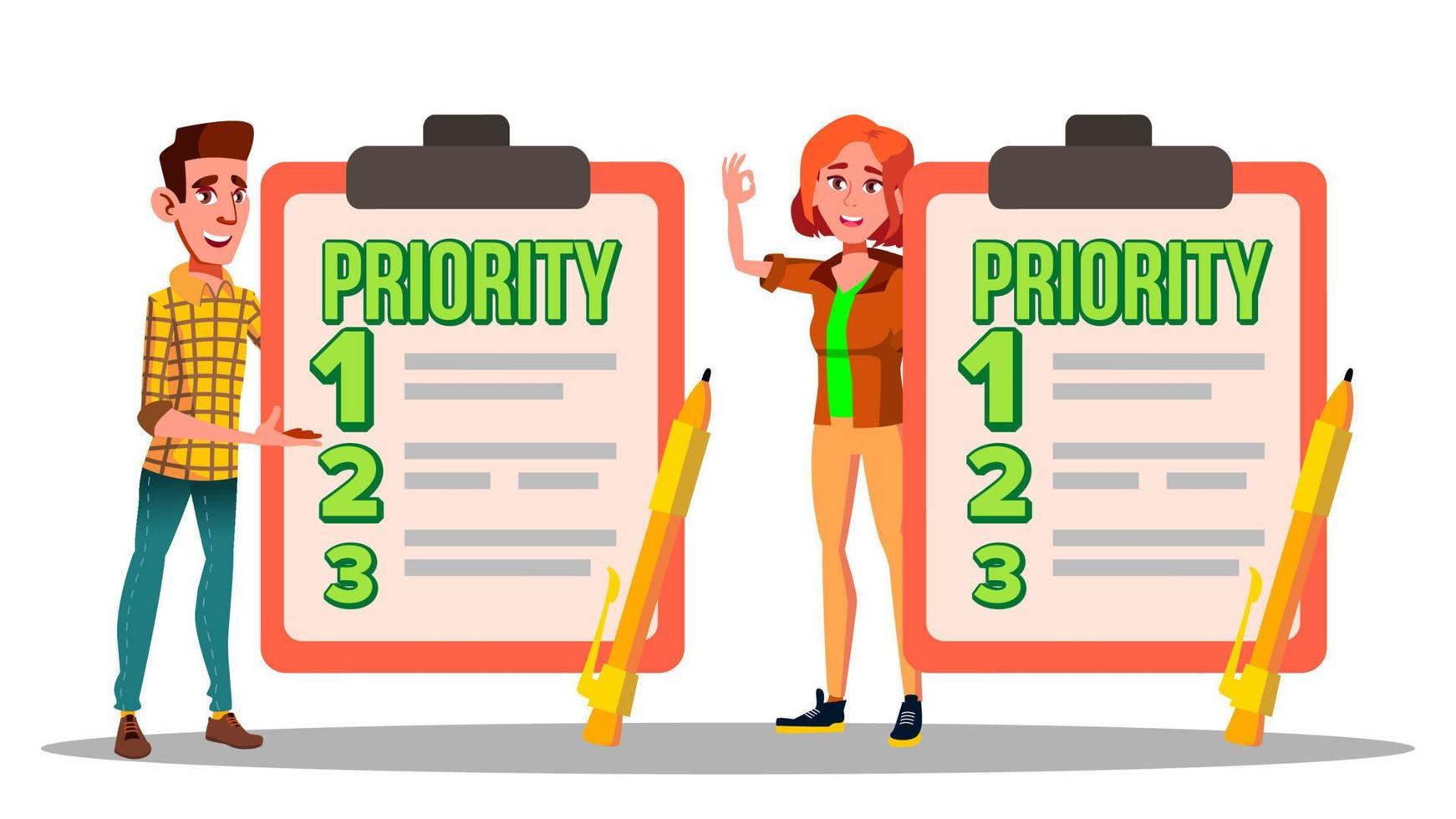Characters Have Priority List Task To Do Vector