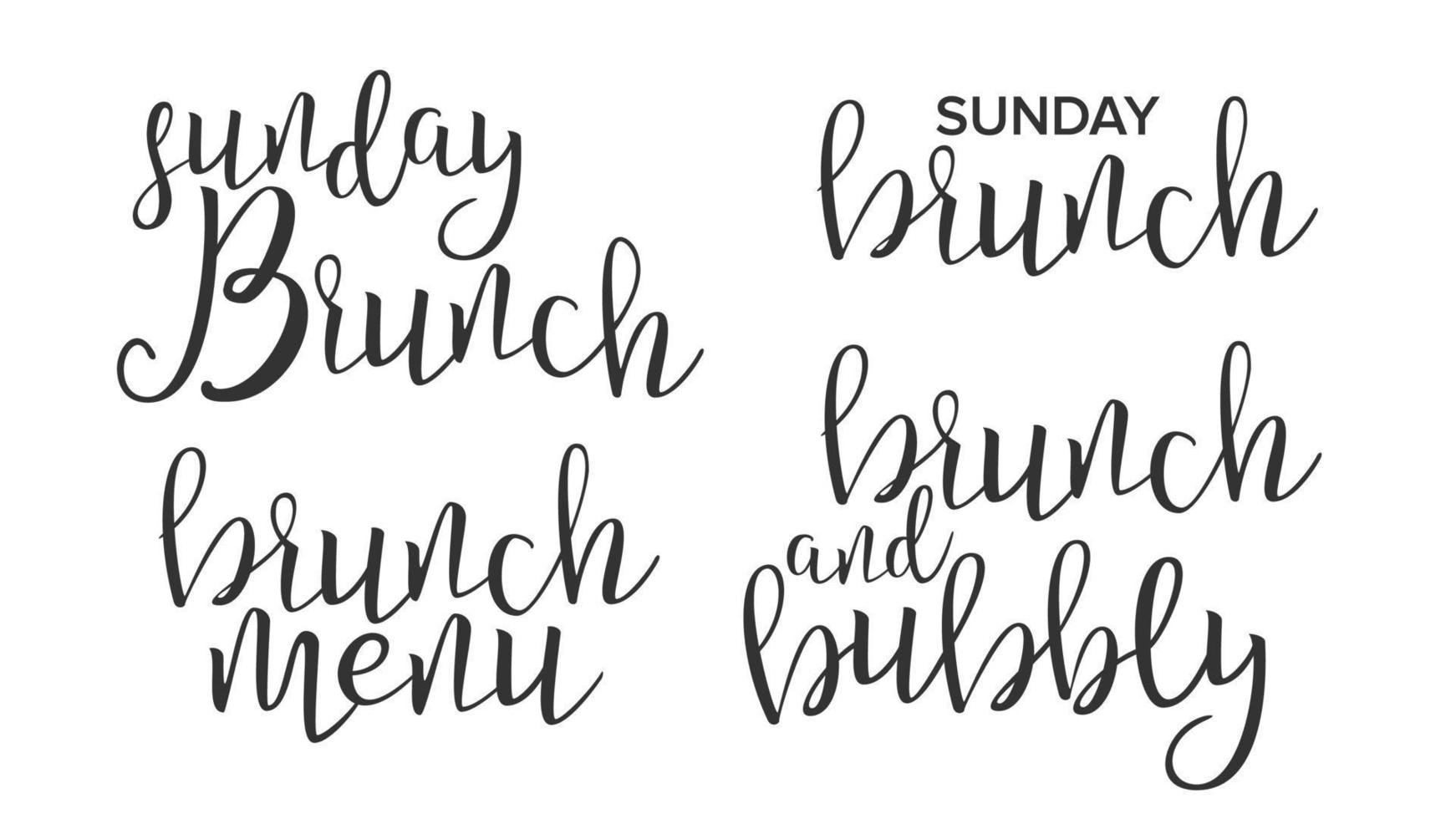 Funny Modern Calligraphy Of Brunch Word Vector