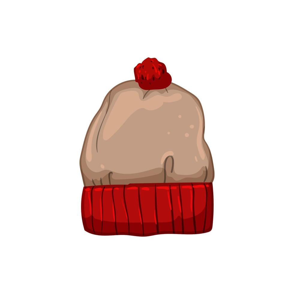 man winter hat kid cartoon vector illustration