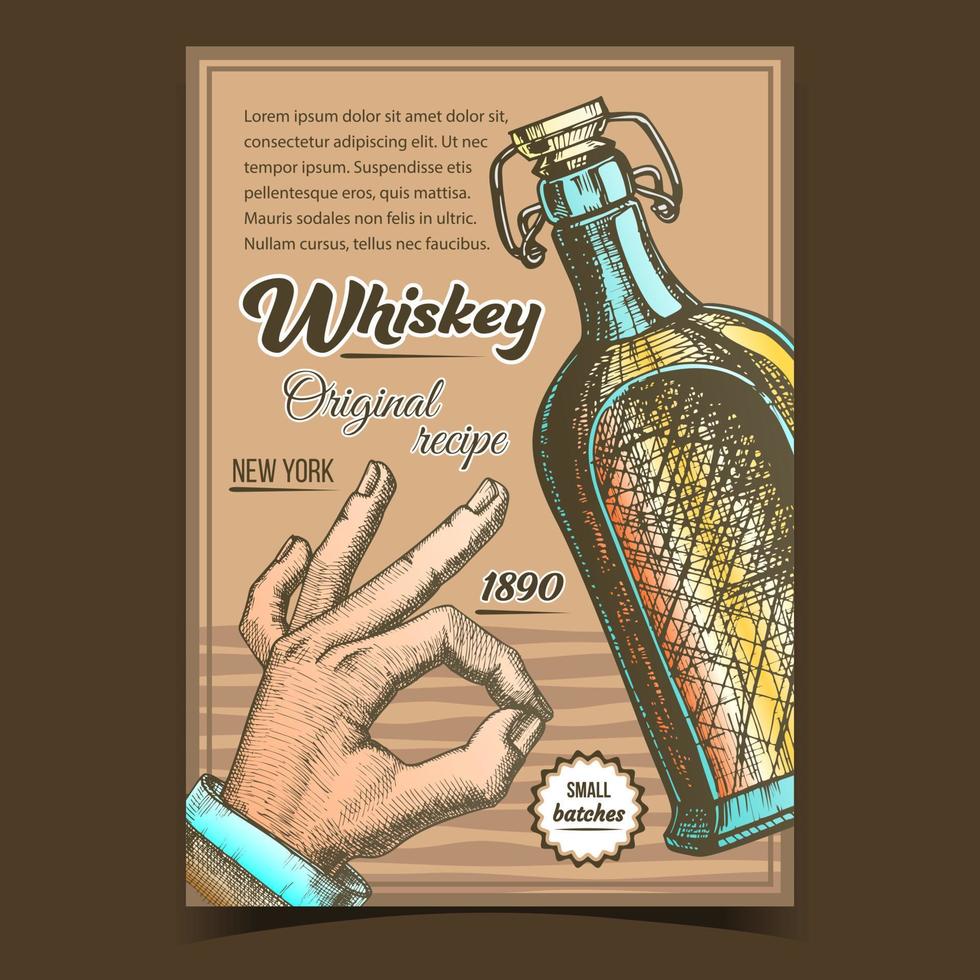 Whiskey Original Recipe Advertising Poster Vector