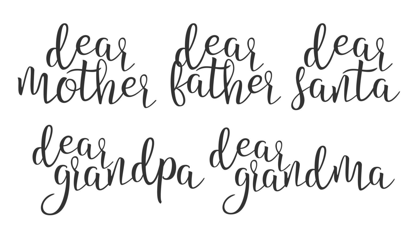 Modern Calligraphy Ink Word Dear Creative Vector