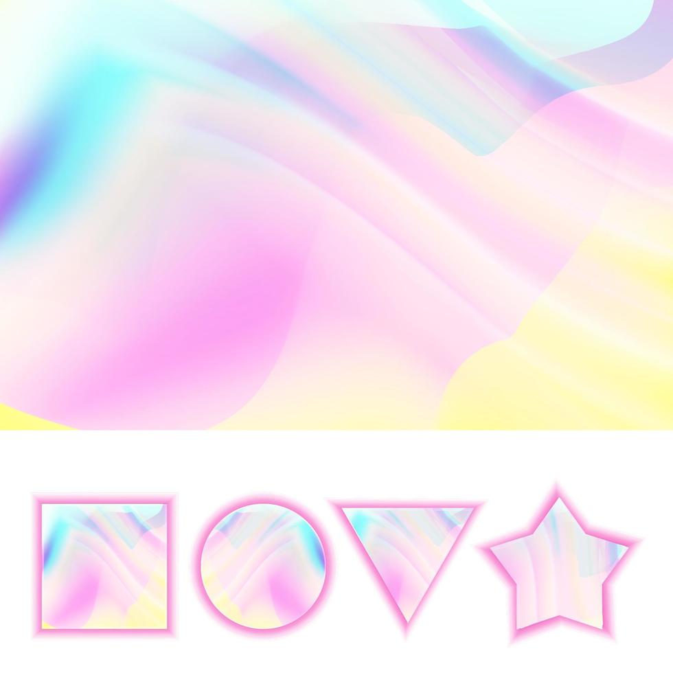 Girlie Background Vector. Abstract Holographic Pastel Girlie Backdrop. Rainbow Soft Color. Illustration vector