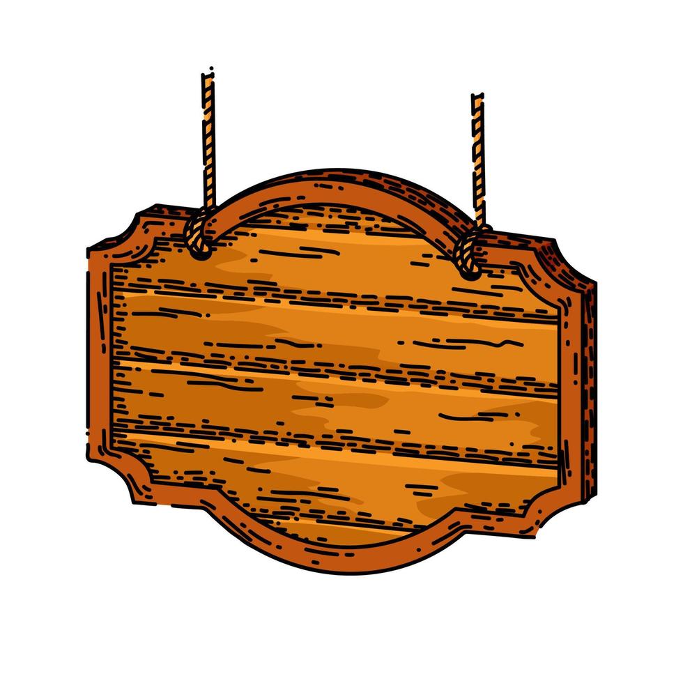 saloon wooden signboard sketch hand drawn vector