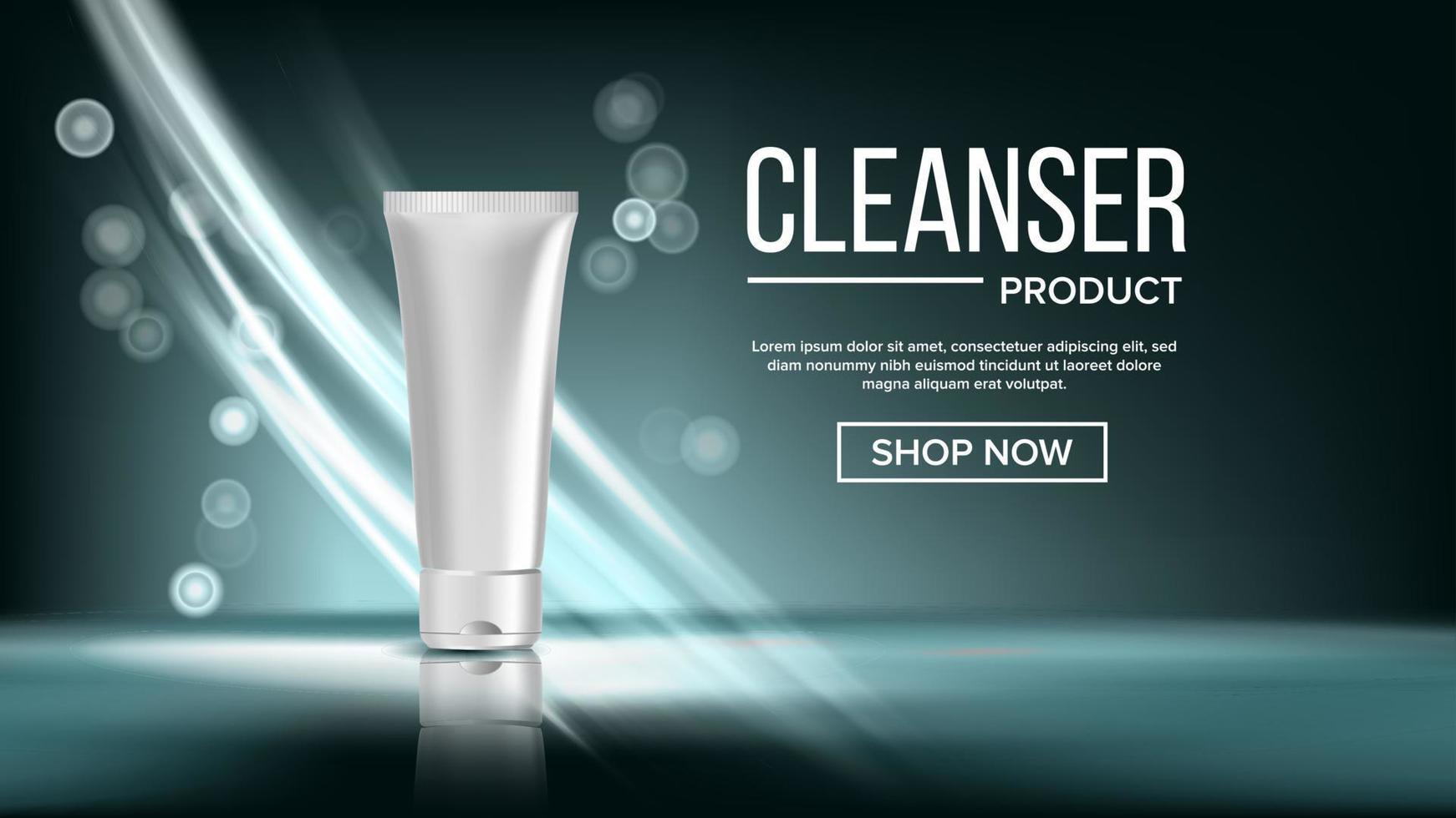 Cleanser Product Blank Tube Landing Page Vector