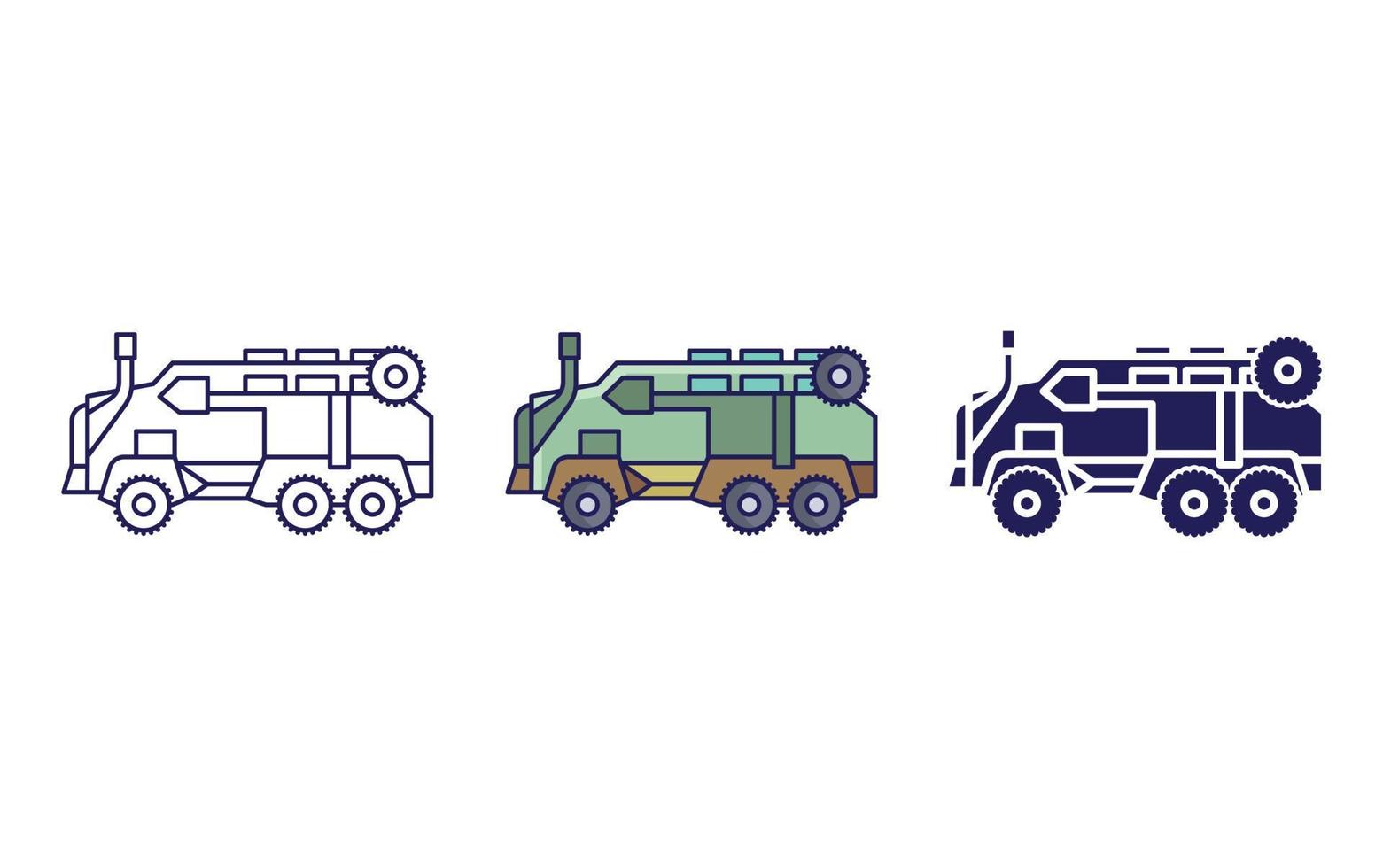Military truck icon vector