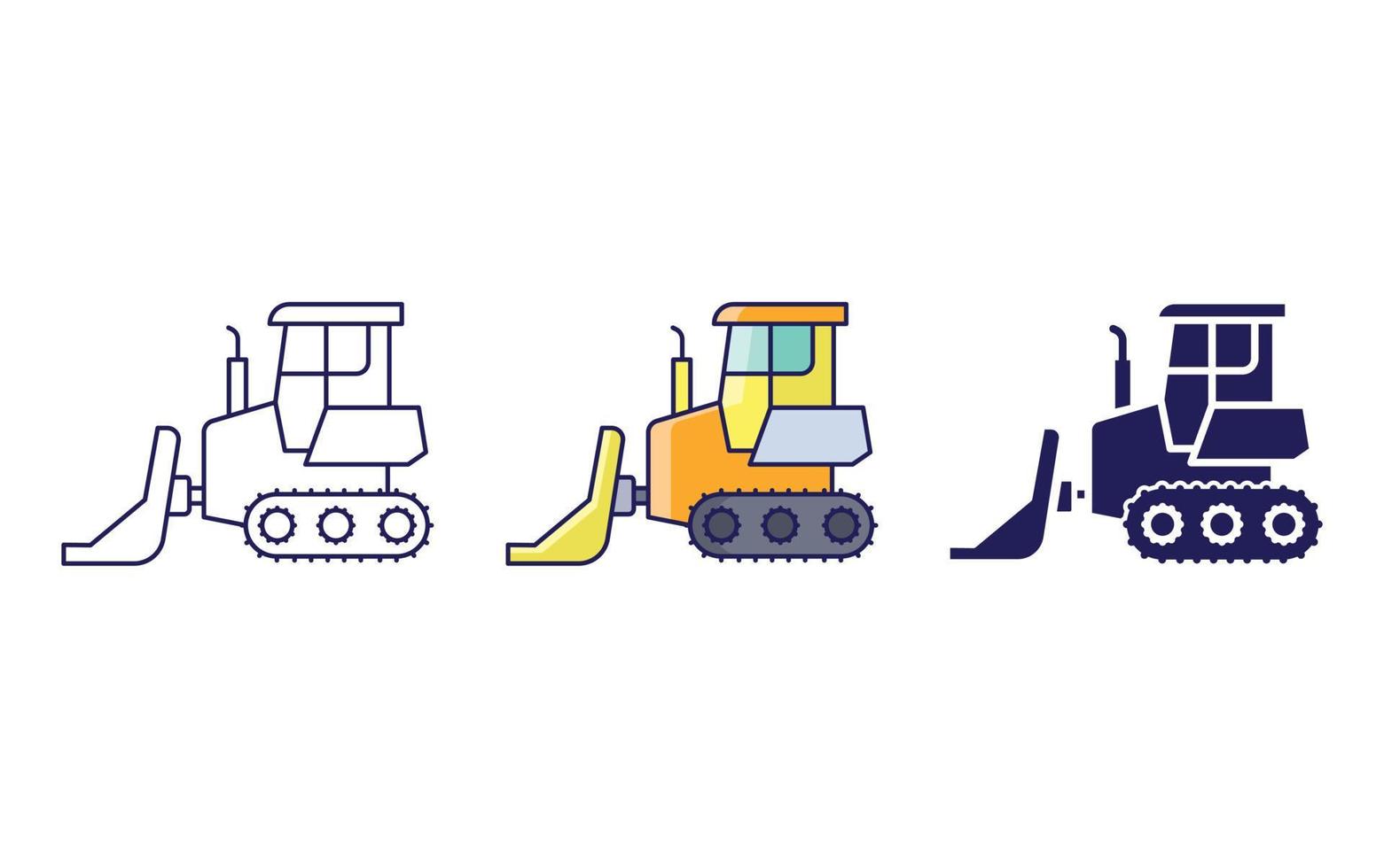Bulldozer vector icon