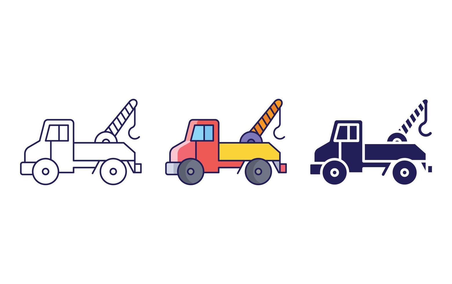 Crane truck icon vector