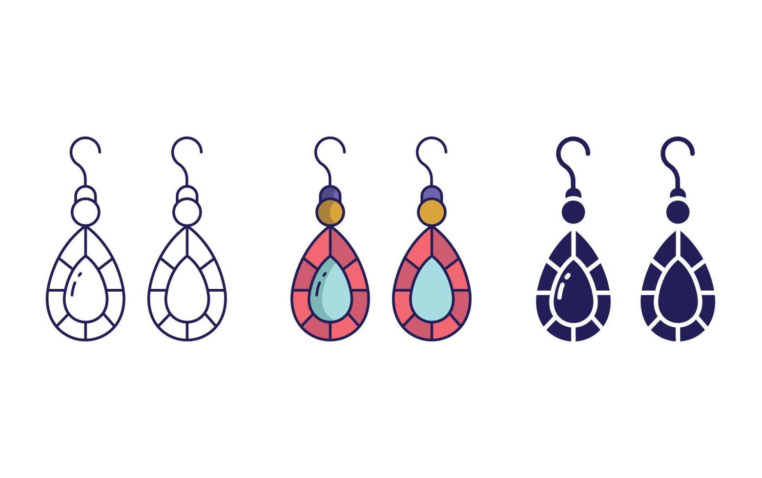 Earrings gem icon vector