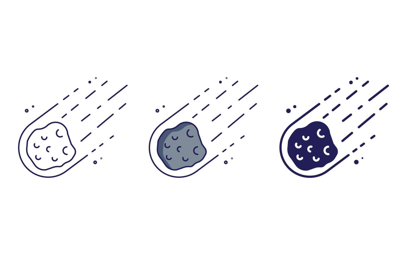 Asteroid rock icon vector